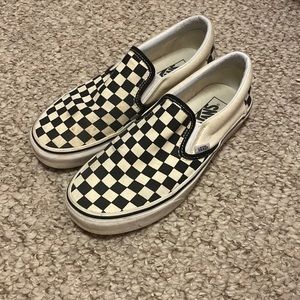 Womens Black and White checkered vans size 8